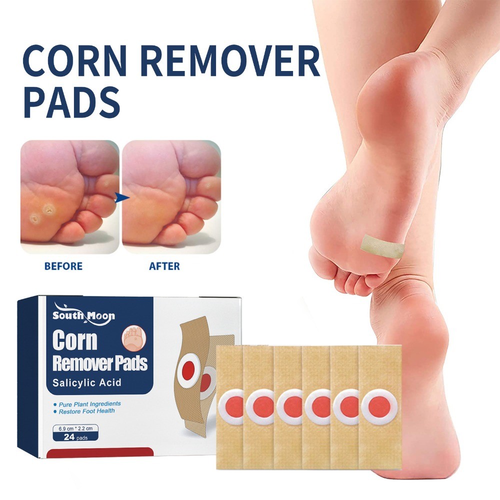24 chiếc South Moon CORN CAPS MEDICATED PLASTERS Miếng đệm loại bỏ mụn cóc / Miếng tẩy ngô / Jagung 