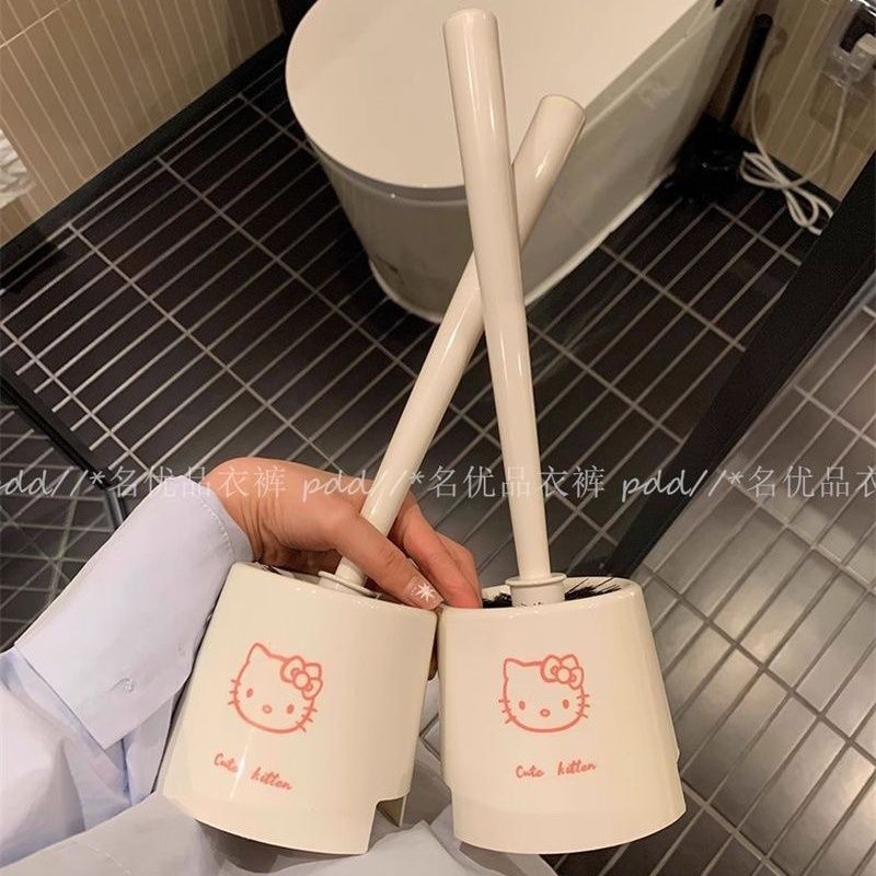 Super cute kitty household bathroom toilet cleaning brush, high aesthetic value, no dead angles, lon