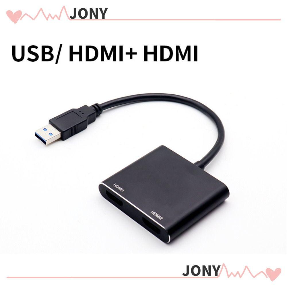 Bộ chuyển đổi USB sang HDMI kép JONYPH, Bộ chuyển đổi USB 3.0 sang HDMI Một đến Hai USB sang HDMI, M
