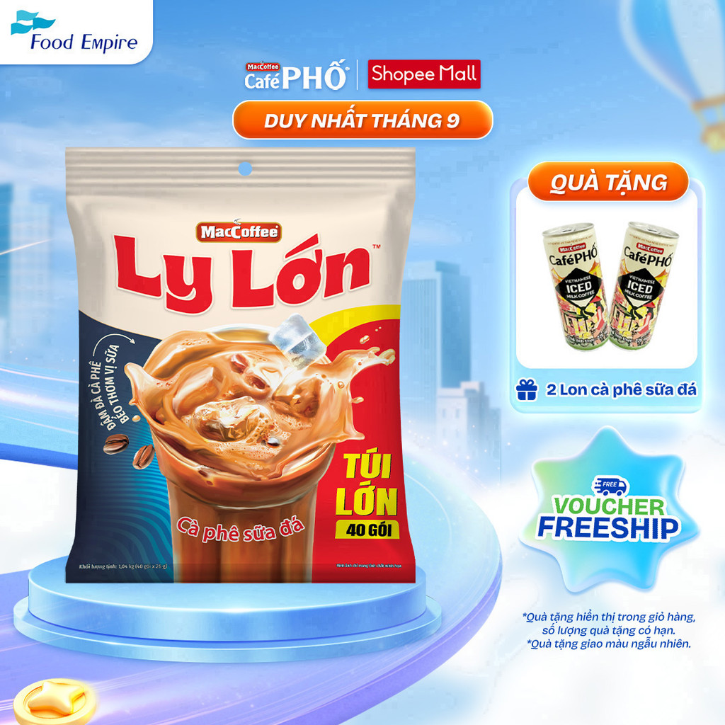 Cà phê Ly Lớn Sữa Đá - MacCoffee ( túi 40 gói x 26g )