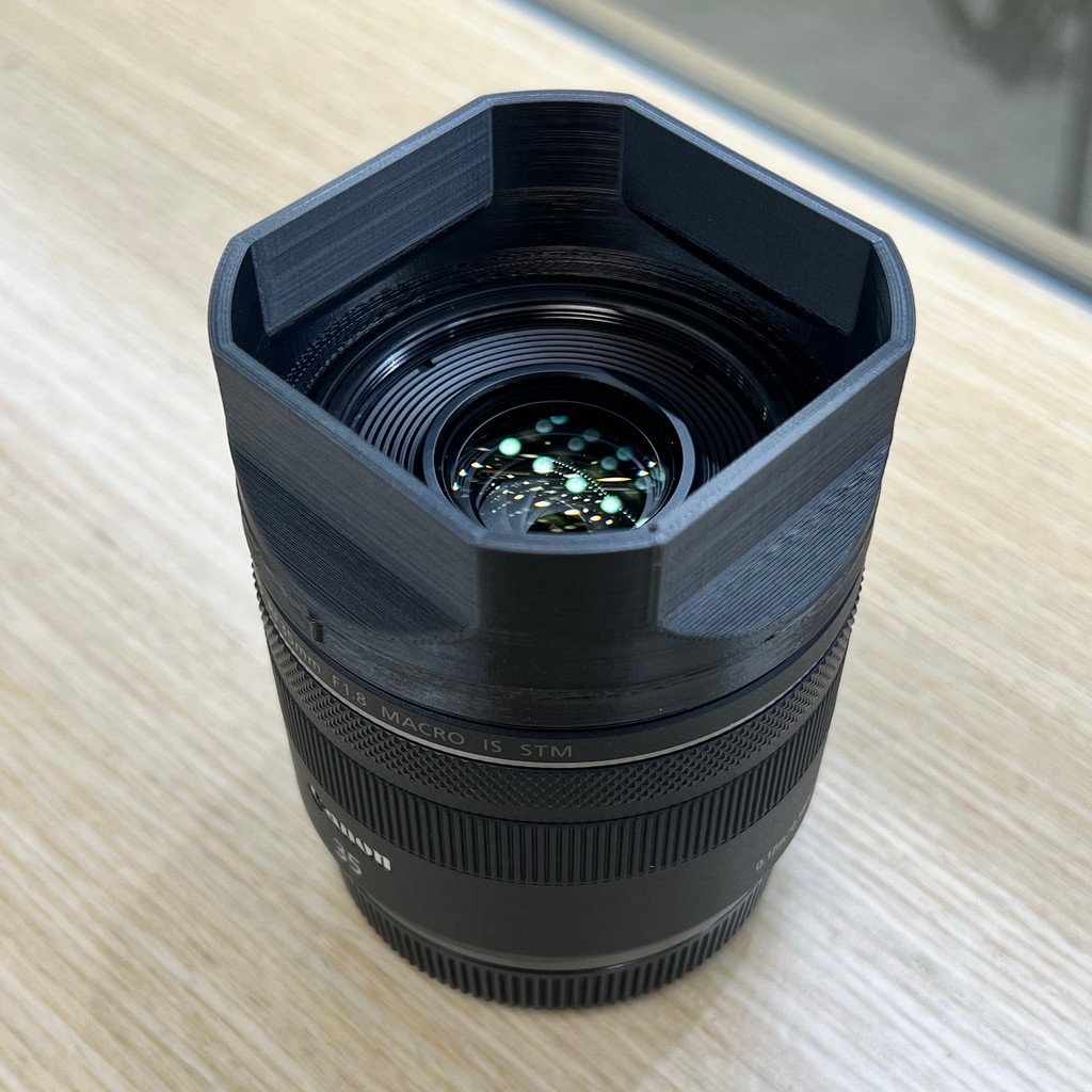 Tự Chế Thích Hợp Cho CANON CANON RF35mm F1.8 MACRO IS STM Ống Kính Vuông Hood