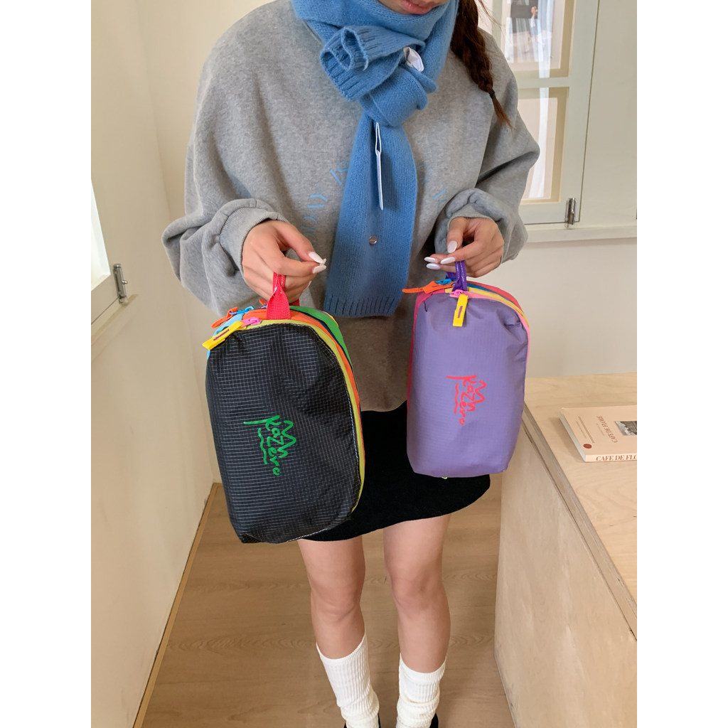 | makeup bags | 【mini cosmetic bags】 travel cosmetic bags ☂Túi đựng mỹ phẩm màu tương phản Dopamine 