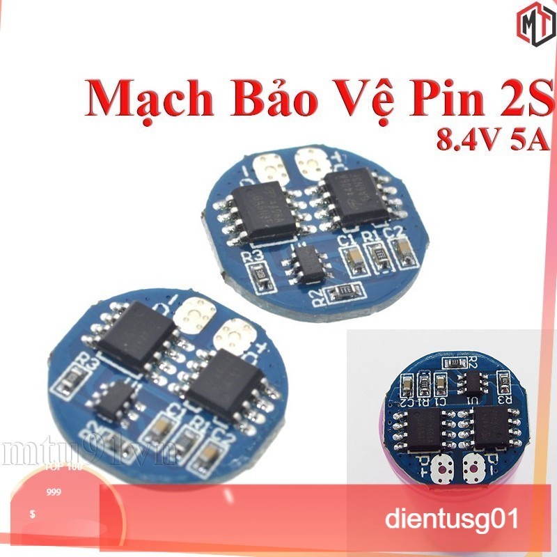 Mạch sạc pin 2S 7.4V~8.4V 5A có bảo vệ - board tròn - HX-2S-A2