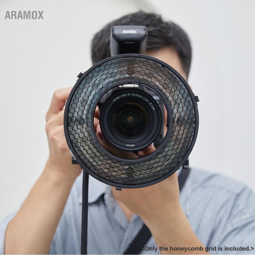 Aramox Godox R200-HC40 40° Flash Chất liệu kim loại lưới tổ ong cho phụ kiện máy ảnh đầu vòng R200