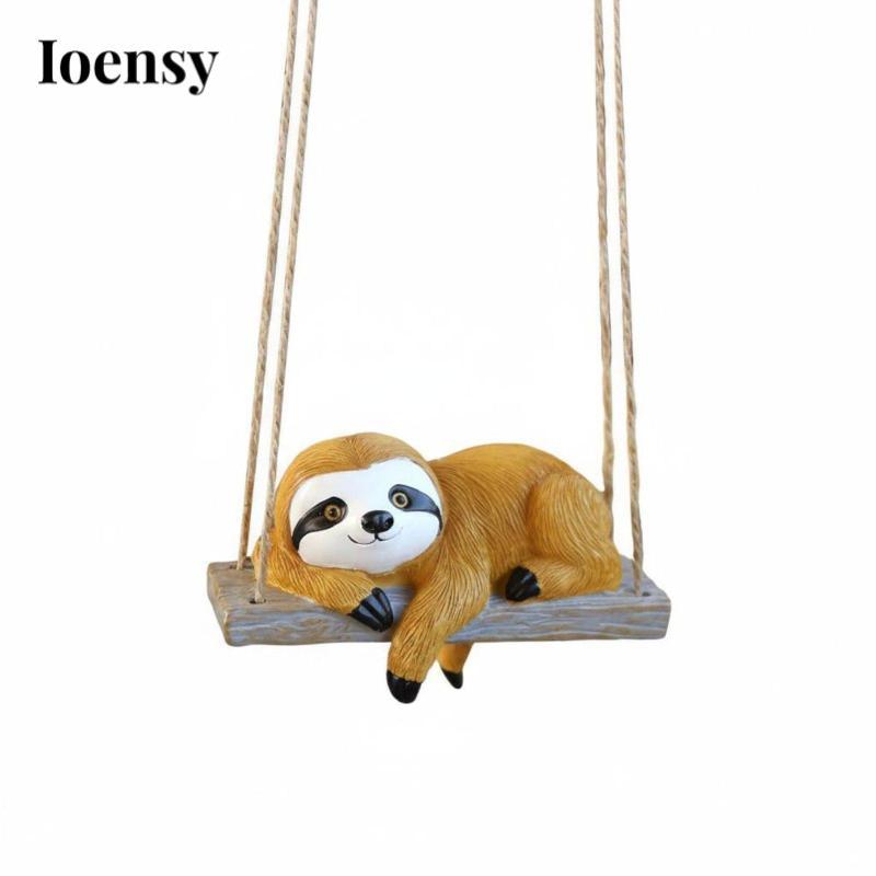 Ioensy Swing Sloth Trang trí sân vườn Quà tặng độc đáo Treo Sloth Tượng thời tiết
