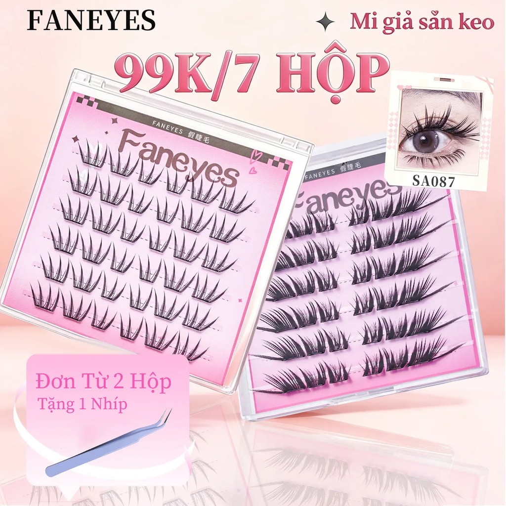 [99K / 7 hộp] [65K / 4 hộp] FANEYE cung cấp lông mi đẹp, không thấm nước, chống mồ hôi, phân đoạn, k