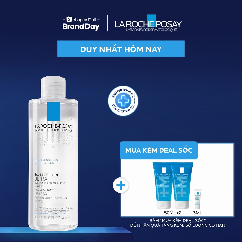 Nước tẩy trang làm sạch sâu cho da nhạy cảm La Roche-Posay Micellar Water Sensitive Skin 400ml