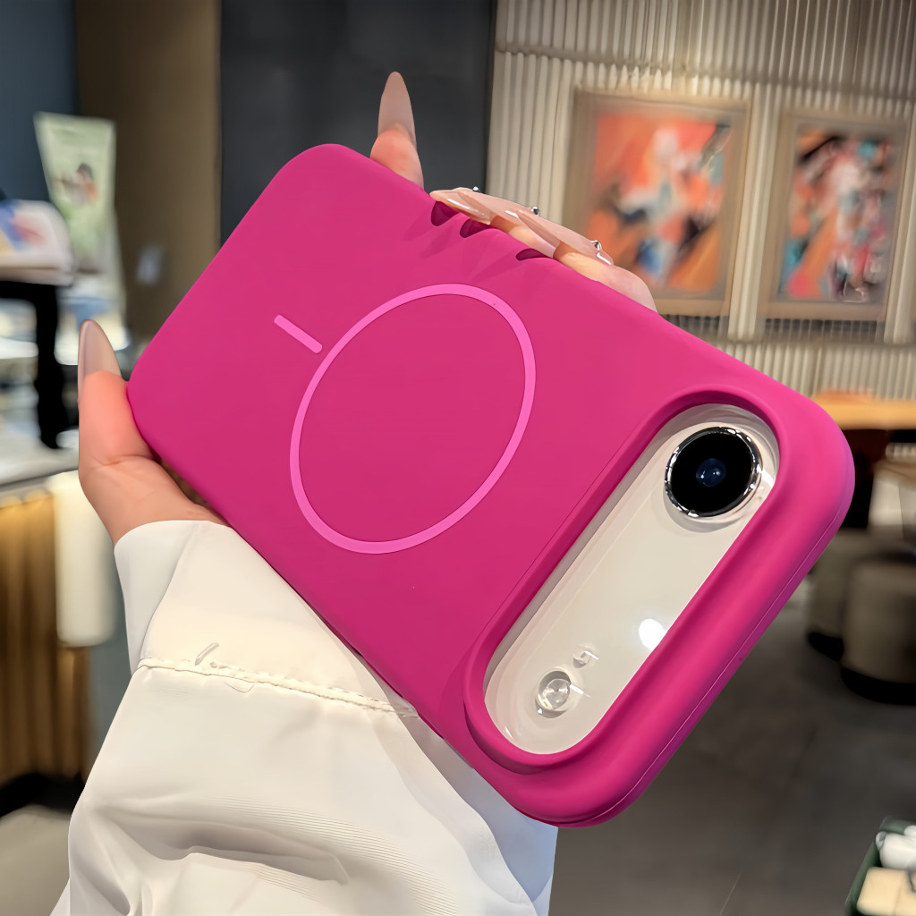 Mới 17 Silicon Lỏng Từ Tính Ốp Lưng Điện Thoại IPhone 17 Pro Max 17 Pro 17 Không Khí Màu Trơn Vỏ Mềm Chống Sốc Ốp Lưng Chất Lượng Cao