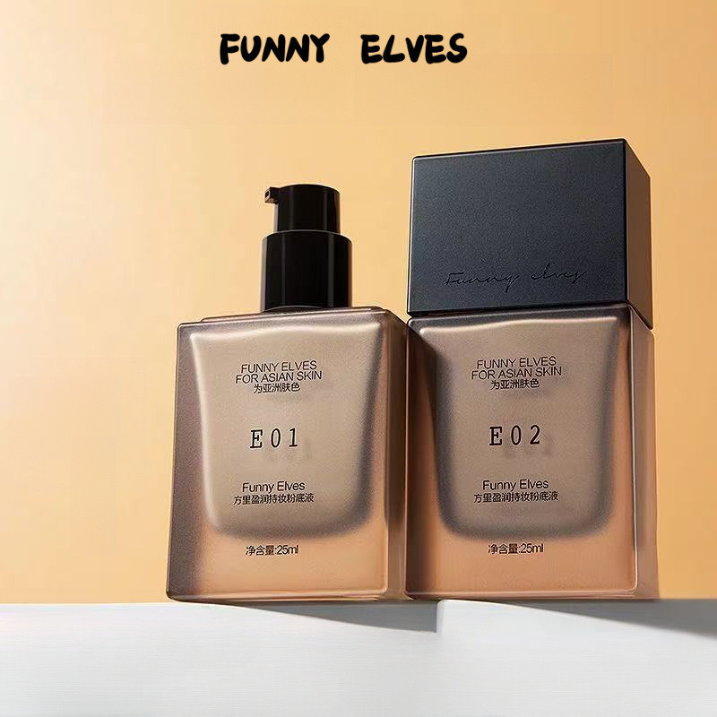 FUNNY ELVES Liquid Foundation Bột kiểm soát lâu trôi tự nhiên Kiểm soát dầu Kem nền dạng lỏng Trang 