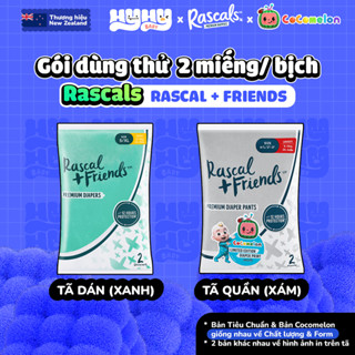   GÓI TRẢI NGHIỆM  Bịch 2 Miếng Tã Bỉm Cao Cấp New Zealand Rascal Friends & Rascals Cocomelon Bản Giới Hạn Cho Bé 