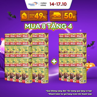Combo 8 lốc Sữa lúa mạch B'fast vị Cacao bổ sung canxi – Hộp 180ml