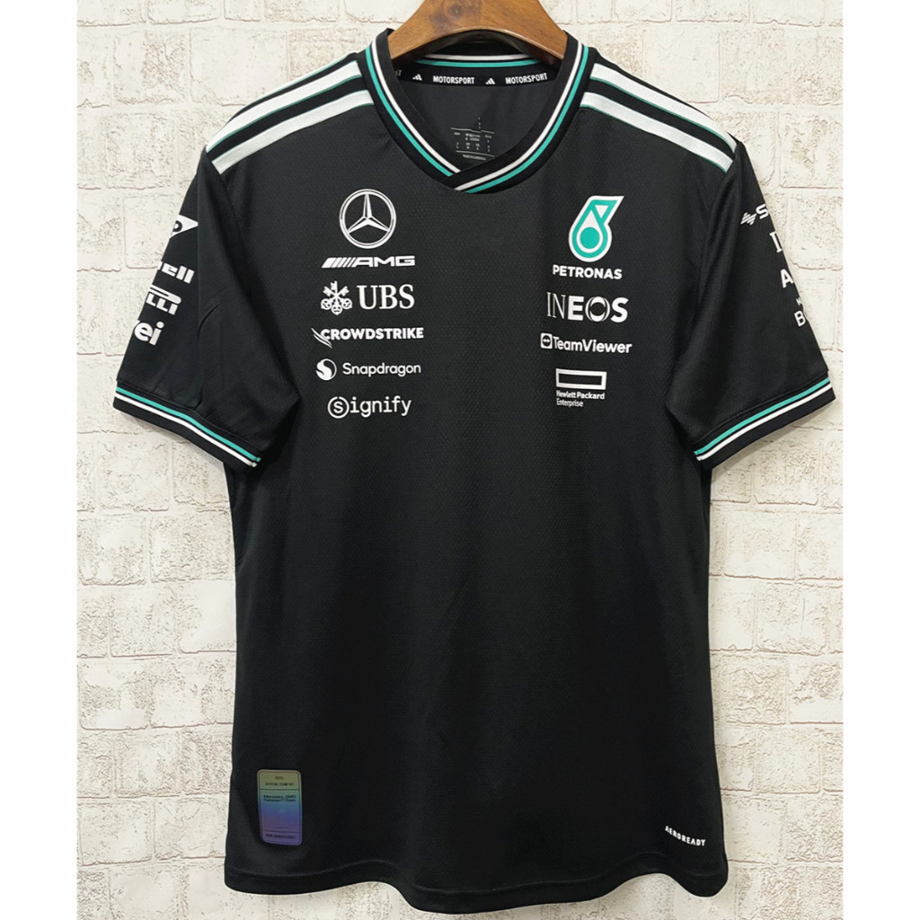 2025 2026 Mercedes AMG Petronas F1 Mercedes AMG Petronas F1 Áo thun lái xe đội 1: 1