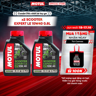Combo 2 Dầu nhớt xe tay ga MOTUL SCOOTER EXPERT LE 10W40 0.8L