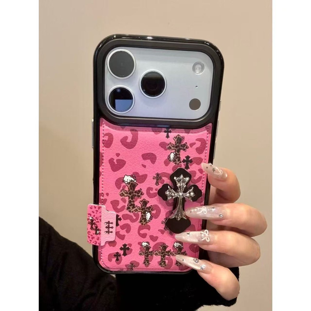 Độc Đáo Hoa Hồng Da Báo In Hình Mèo Thích Hợp Cho ihone17promax16p Ốp Điện Thoại 15 Phong Cách Mới