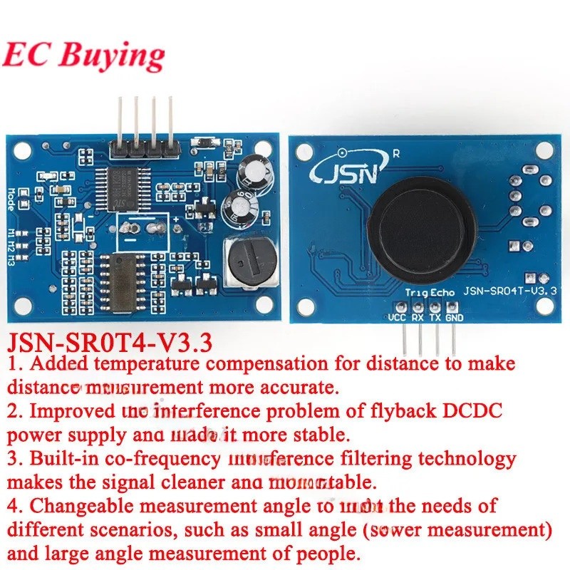 Mô-đun siêu âm chống nước JSN-SR04T 3.0 JSN SR04T 3.3 Cảm biến đầu dò đo khoảng cách tích hợp chống 