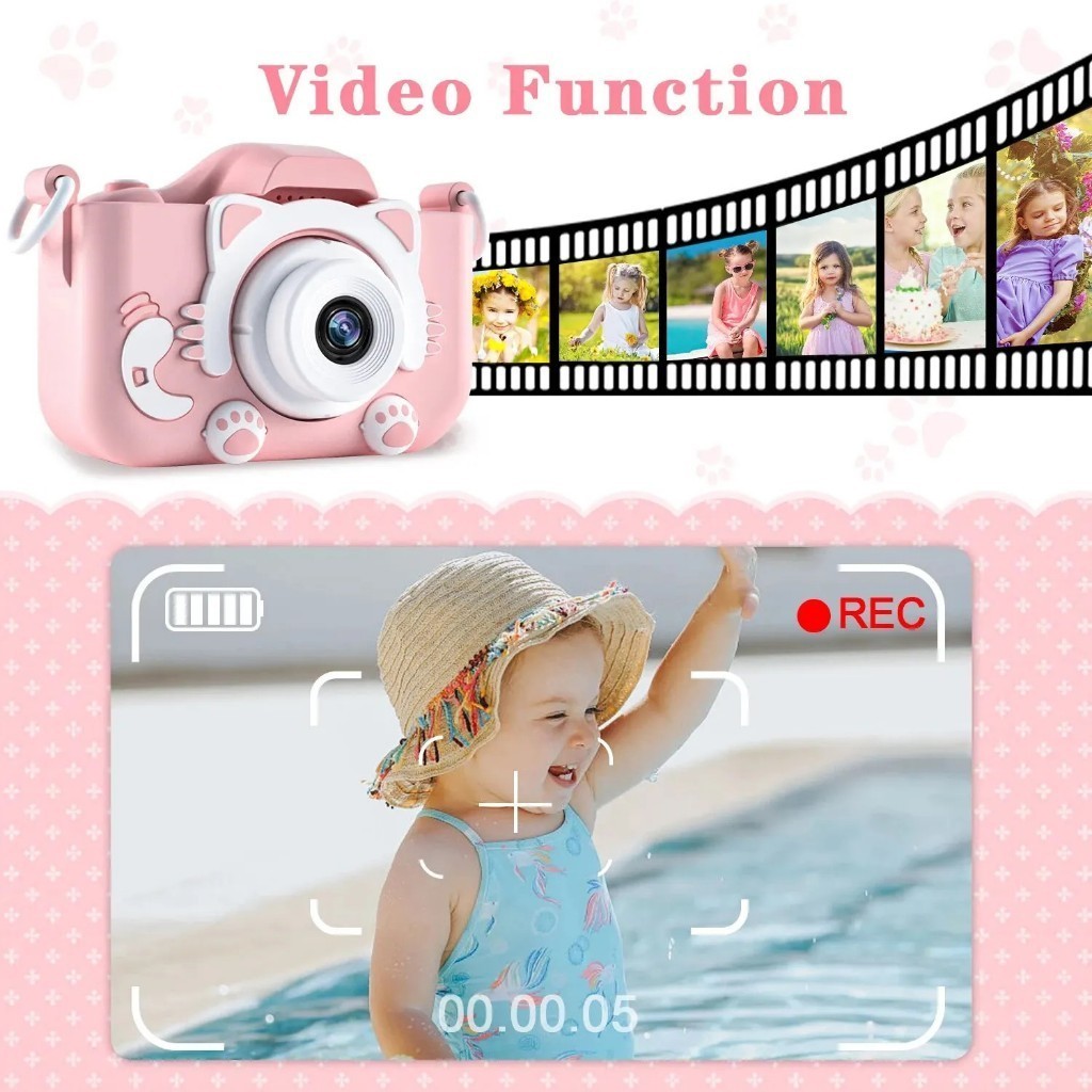 ✨✨Máy ảnh trẻ em camera kép - Full HD 1080 Camera Selfie - Quay video 2 màu xanh hồng