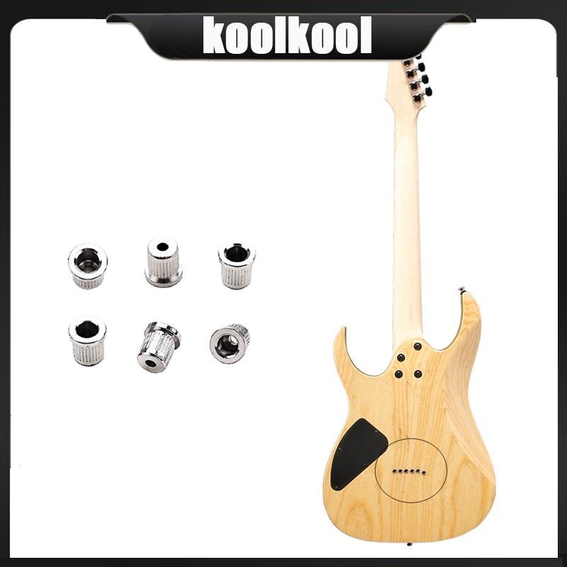 6x Chrome Guitar String Through Body Ferrules Bass String Ferrules Durable