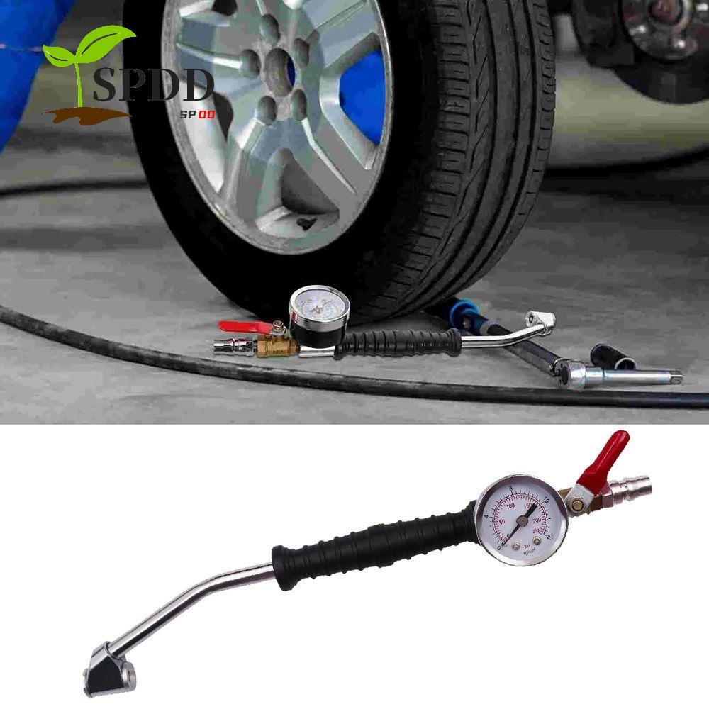 Cực bơm lốp với đồng hồ đo áp suất