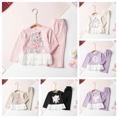 Bộ dài tay thu đông len tăm ấm áp LITIBABY size 2/10 tuổi