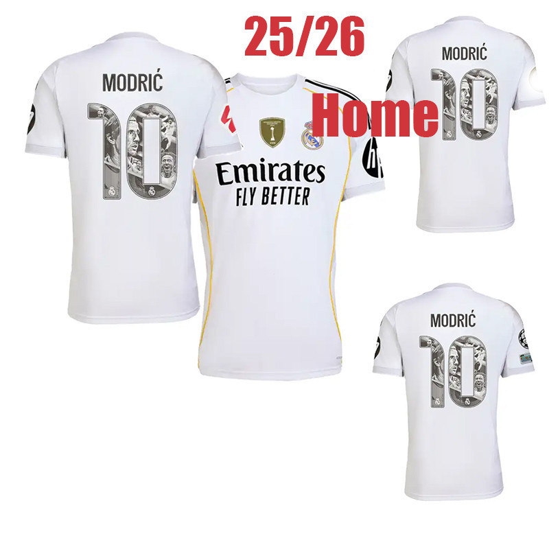 25 / 26 MODRIC jersey Real _ Madrid Quần áo sân nhà MBAPPE CAMAVINGA BELLINGHAM VINI JR. Áo thun bón