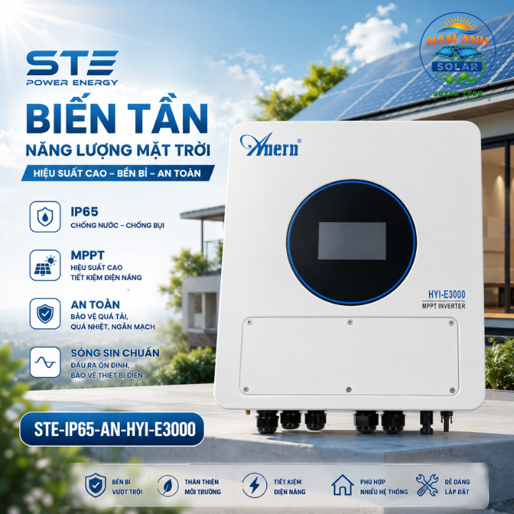 Biến tần NLMT Hybrid 24V 3000W STE-IP65-AN-HYI-E3000 - Tiêu chuẩn IP65 chống bụi chống nước