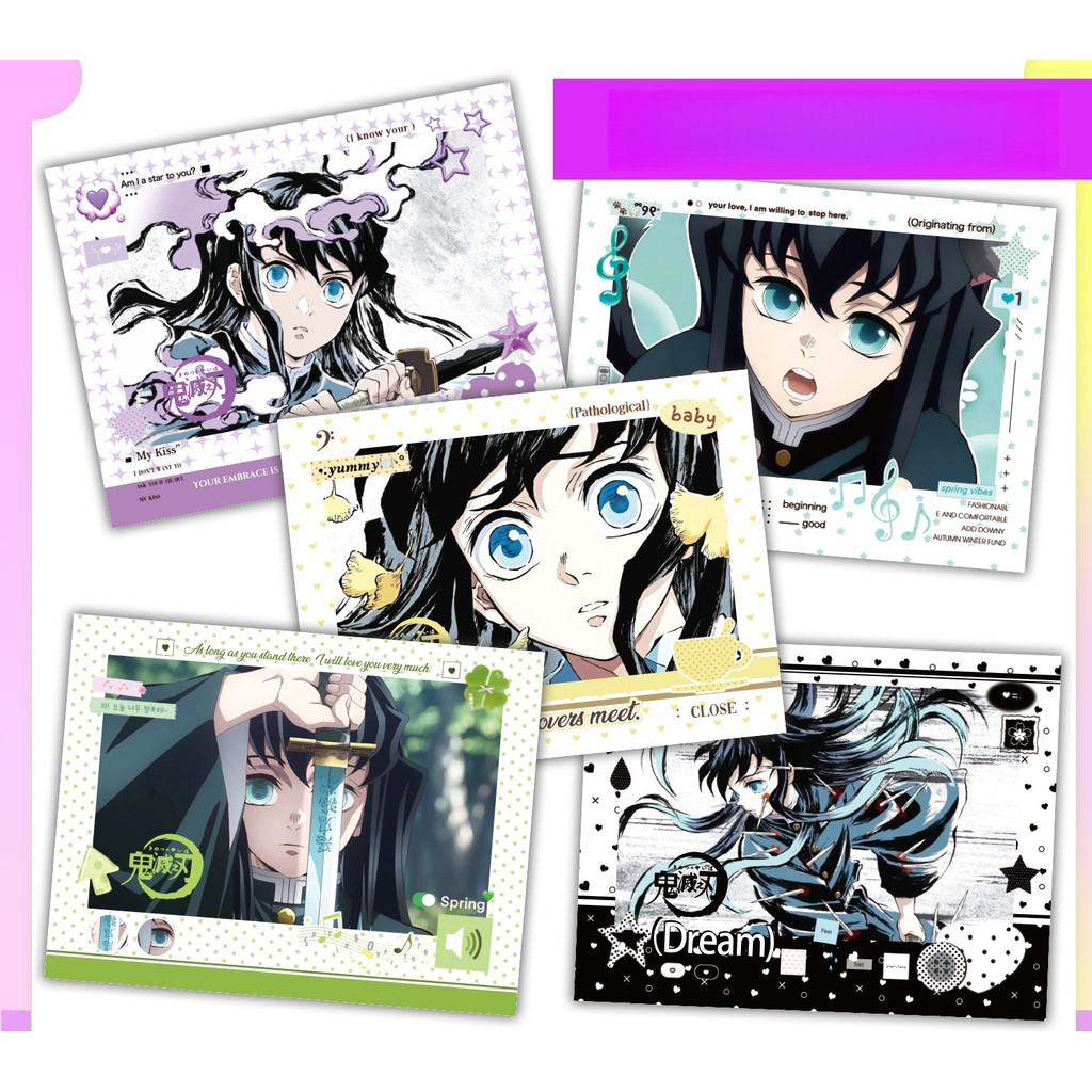 1-13 Chiếc Manhwa Manga Demon Slayer Tokitou Muichirou Tomioka Photocard Giyuu Kanroji Mitsuri Kocho
