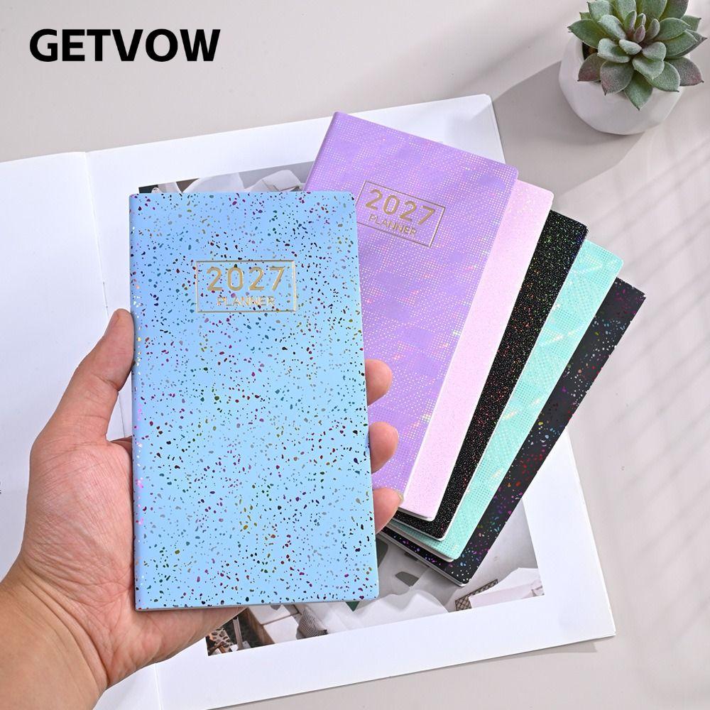 GETVOW 2027 Planner, Nhiều Màu Lót Trang A6 Planner Notebook, Di Động Chương Trình Nghị Sự 2027 Note