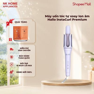 Máy uốn tóc tự xoay Ion âm Halio instaCurl Premium - Gốm phủ Tourmaline - 360 độ - Bảo hành 24 tháng
