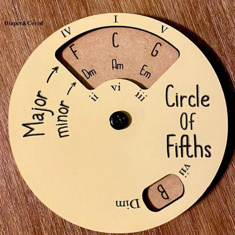 DIAPER & CORED Circle of Fifths Gỗ Guitar Hợp Âm Bánh Xe Nhạc Cụ Cho Nhạc Sĩ YTH