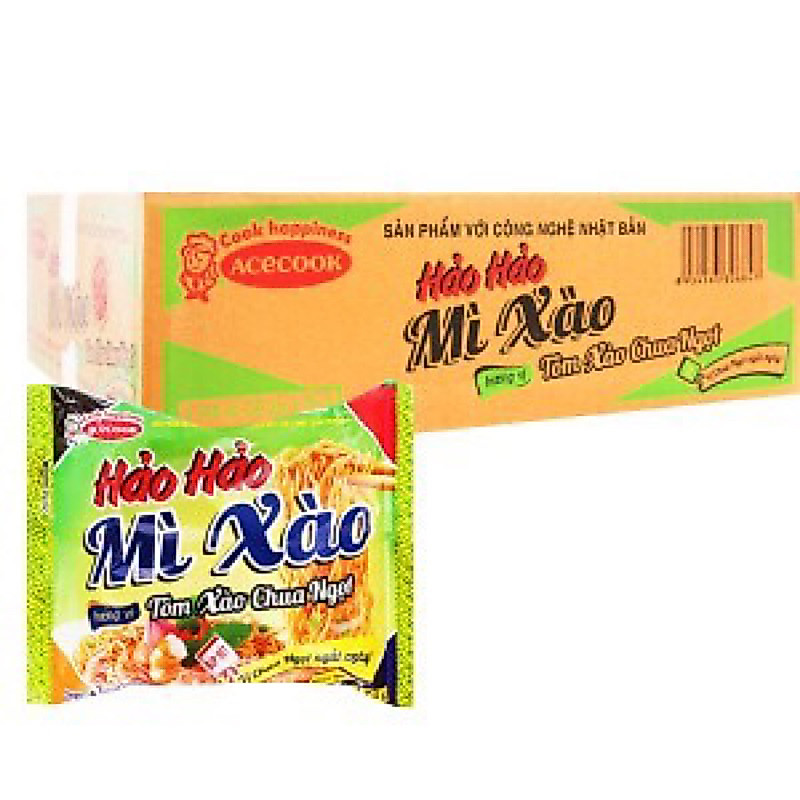 thùng mì xào hảo hảo tôm xào chua ngọt