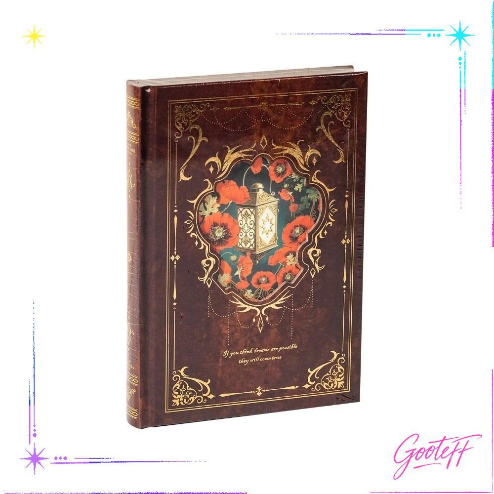 GOOTEFF Nhật Ký A6, Century Hymn Series 192 Tờ A6 Bìa Cứng Sổ Tay, Retro DIY Thêu Sò Tạp Chí Noteboo