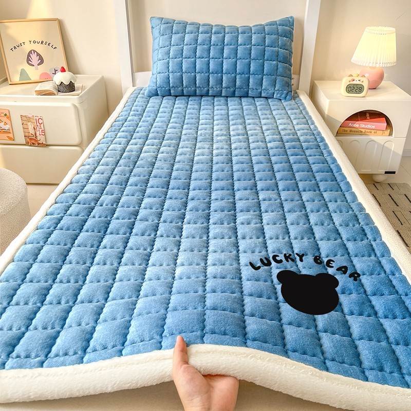 Ký Túc Xá Sinh Viên Nệm 90x190cm Sữa Lông Cừu Dày Đệm Chăn Ấm Nệm Đệm Mùa Đông Ga Giường Chăn