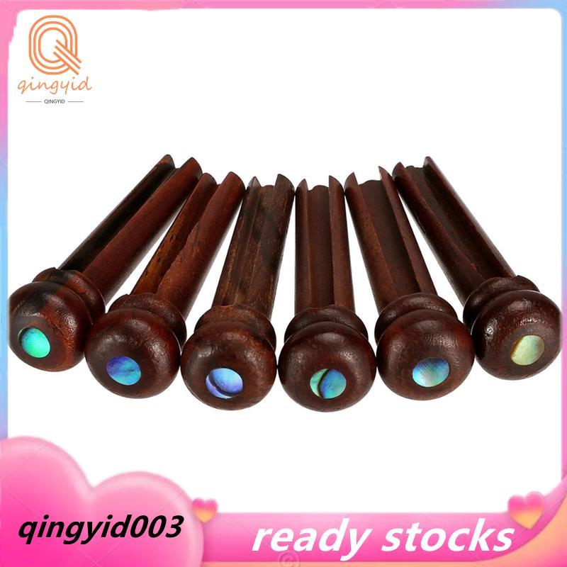 Dành Cho Đàn Guitar Acoustic Tương Thích 6 Chiếc Gỗ Hồng Guitar Cầu Chân Với Dây Có Rãnh Chốt Abalon