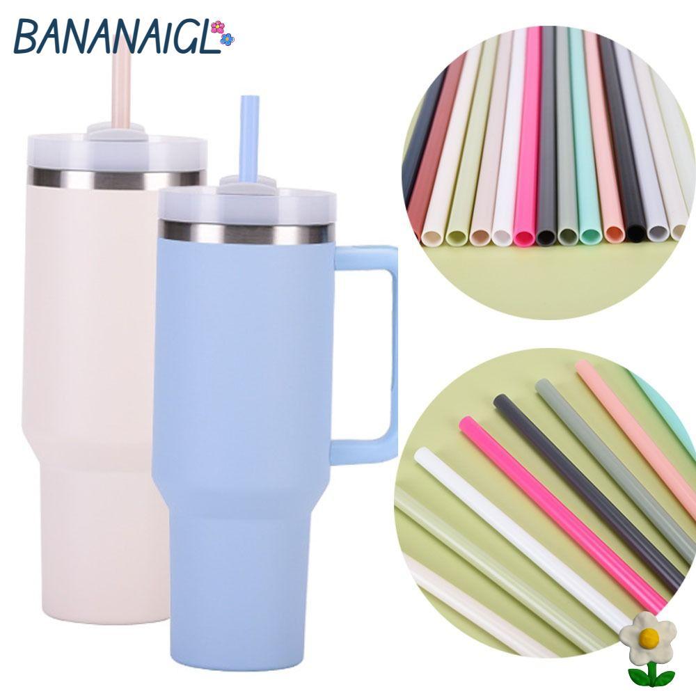 Ống hút nhựa BANANA1GL, Phụ kiện cốc Ống hút cốc màu trơn, Ống hút du lịch ô tô di động Ống hút trà 