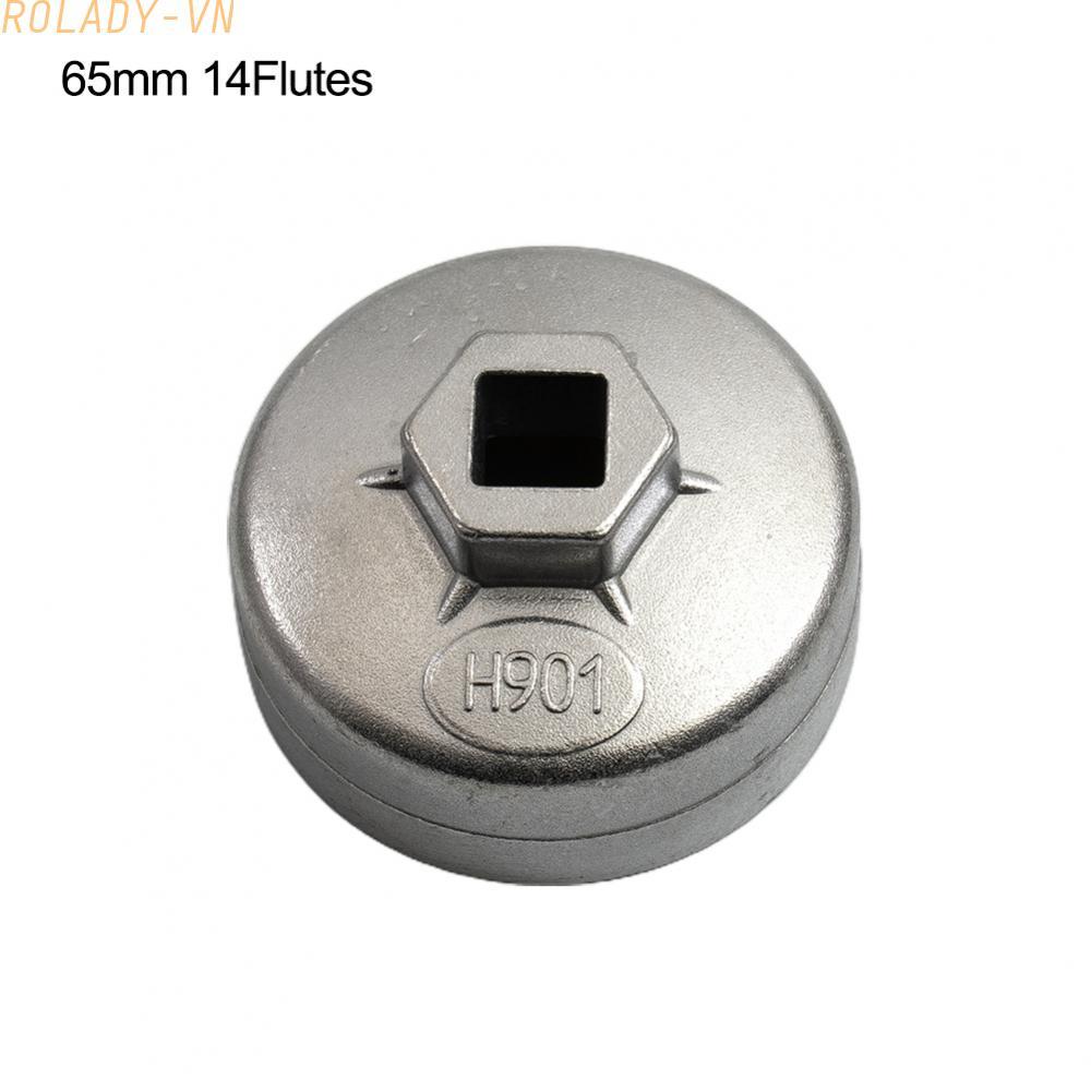 #ROYALLADY#Oil Filter Wrench 14 Flutes Silver 1pc 3/8 Inches 3/8 inches 65mm Aluminum
