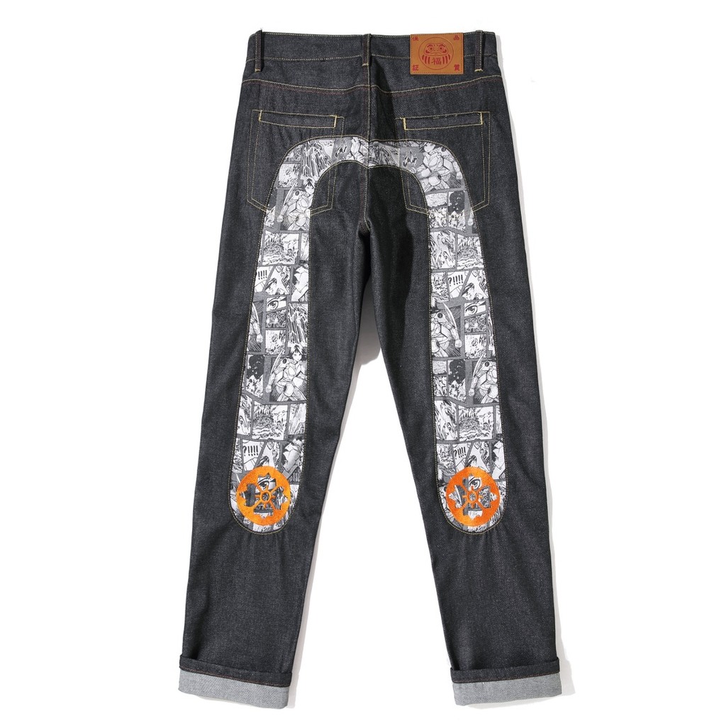 Số phong cách 399 Cc708
Evisu Thần Tài 2024 In Hình Truyện Tranh Chiến Binh Thẳng Hẹp Viền Quần Jean