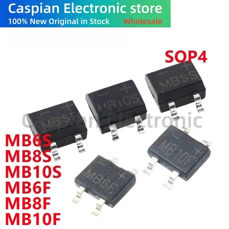 5 Chiếc MB6S MB8S MB10S MB6F MB8F MB10F SOP4 Chỉnh Lưu Cầu cọc Còn Hàng Bán Buôn