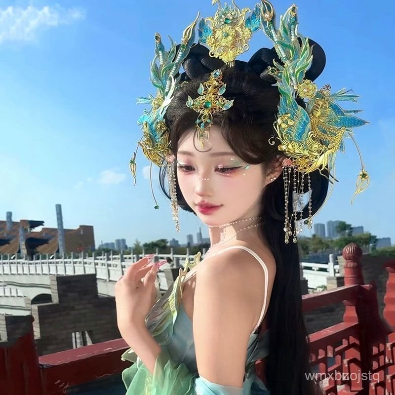 Nữ thần thiên đường trong trang phục Hanfu theo phong cách 2D cos Phượng Hoàng và Phượng Hoàng Xanh 