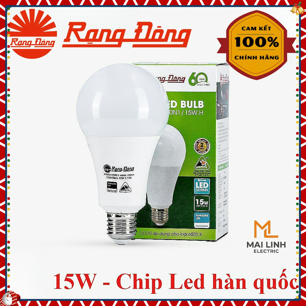Bóng đèn Led bulb tròn 15W Đui xoáy E27 Rạng Đông -Chip Led Hàn Quốc siêu sáng, tiết kiệm điện MODEL