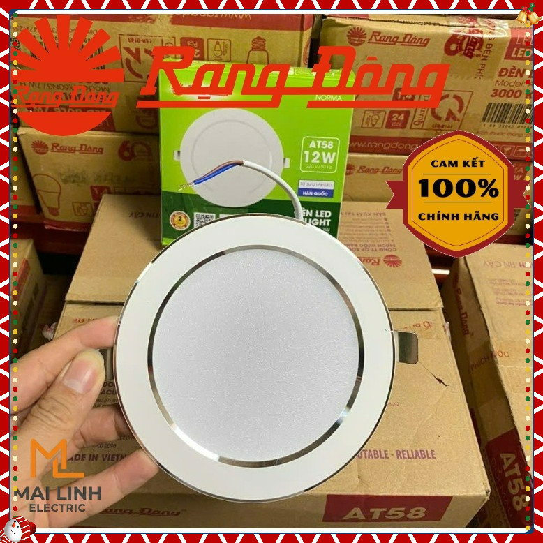 Đèn Led Downlight âm trần (Viền Bạc) Rạng Đông -Driver Tích Hợp Trong Thân Đèn -8W - 10W - 12W -Sáng