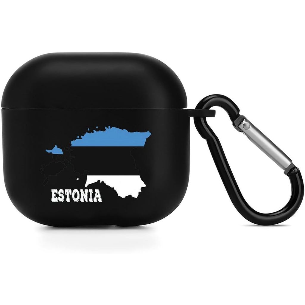Hộp đựng tai nghe cờ Estonia, tương thích với Airpod4, có khóa