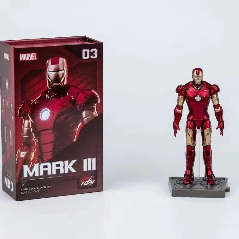 Đồ chơi 13cm MK6 Dạ quang Gnaku Phiên bản cơ sở Iron Man Avengers Model Iron Man 10CM