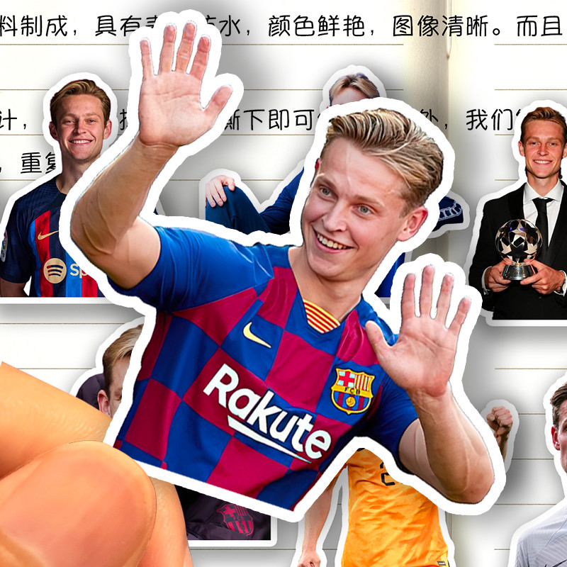 De Rong Sticker HD Chống Nước Barcelona Ngôi Sao Bóng Đá deJong Hàng Hóa Nhãn Dán Trang Trí Sổ Tay N