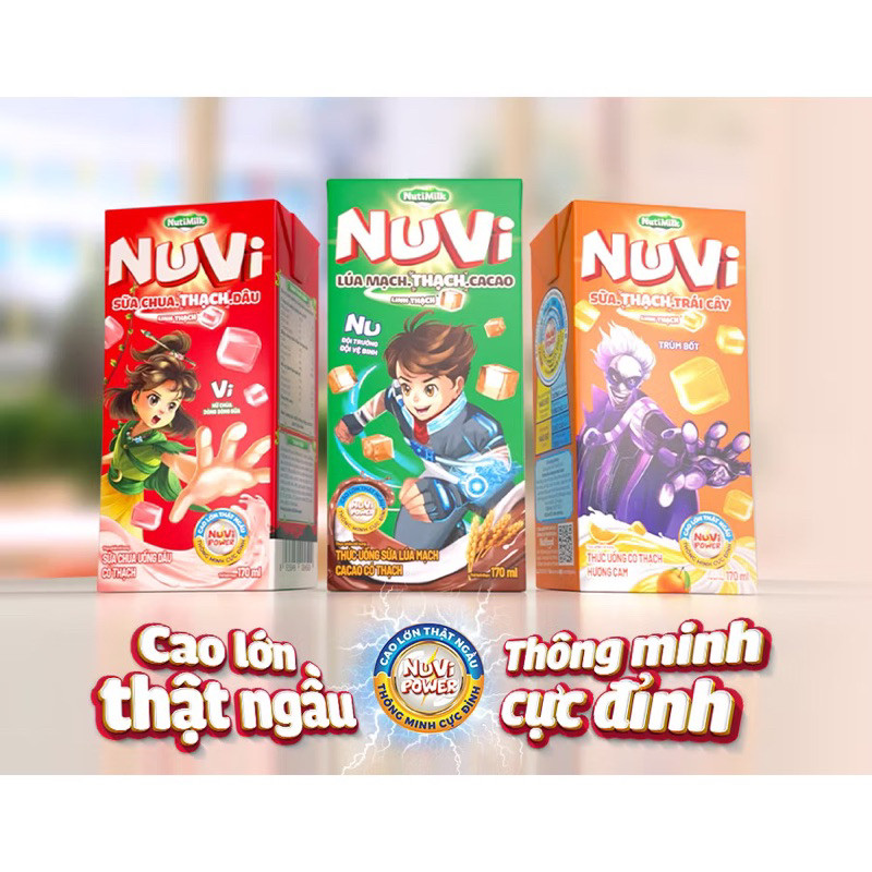 [Date xa] Lốc 4 hộp Sữa Thạch NuVi CÓ THẠCH 110ml