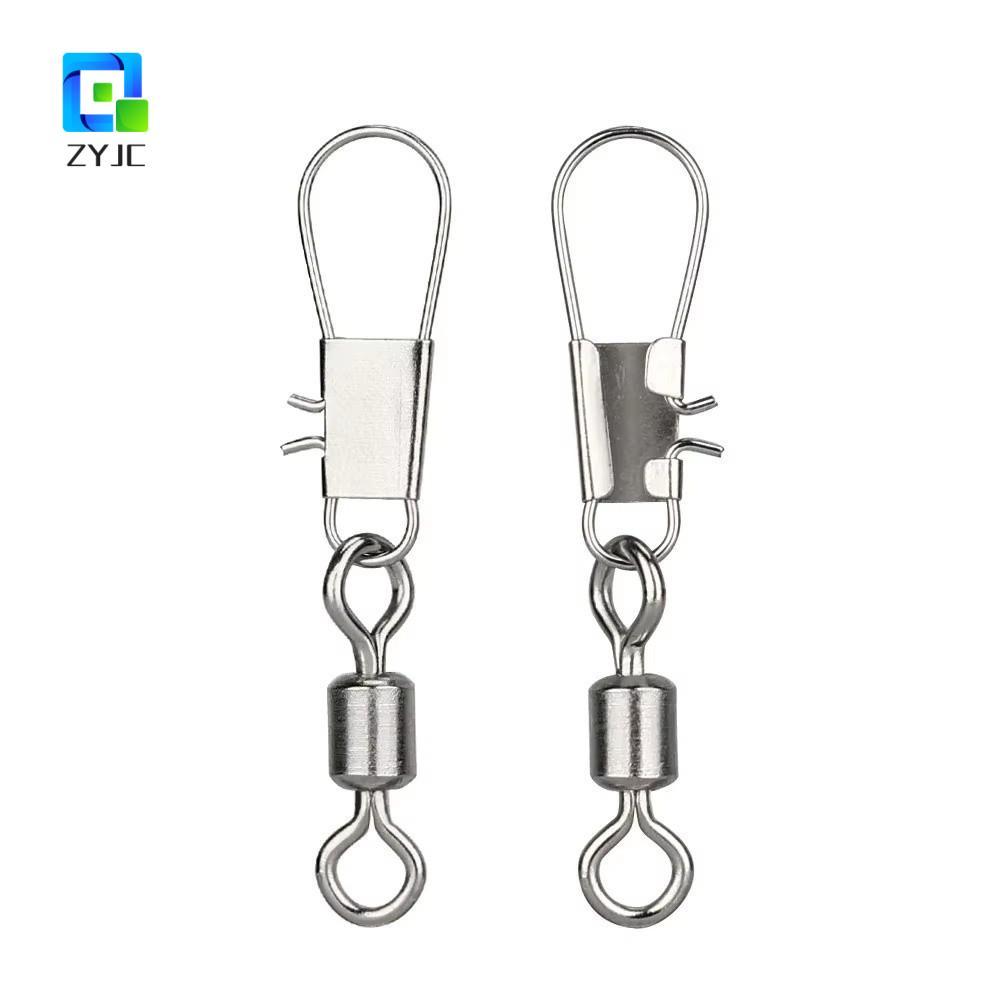 ZYJC 50 Chiếc Cá Cán Xoay, Khóa Liên Động Snap Pin Thép Móc Cá Đầu Nối Dụ, Phụ Kiện Câu Cá Với Khóa 