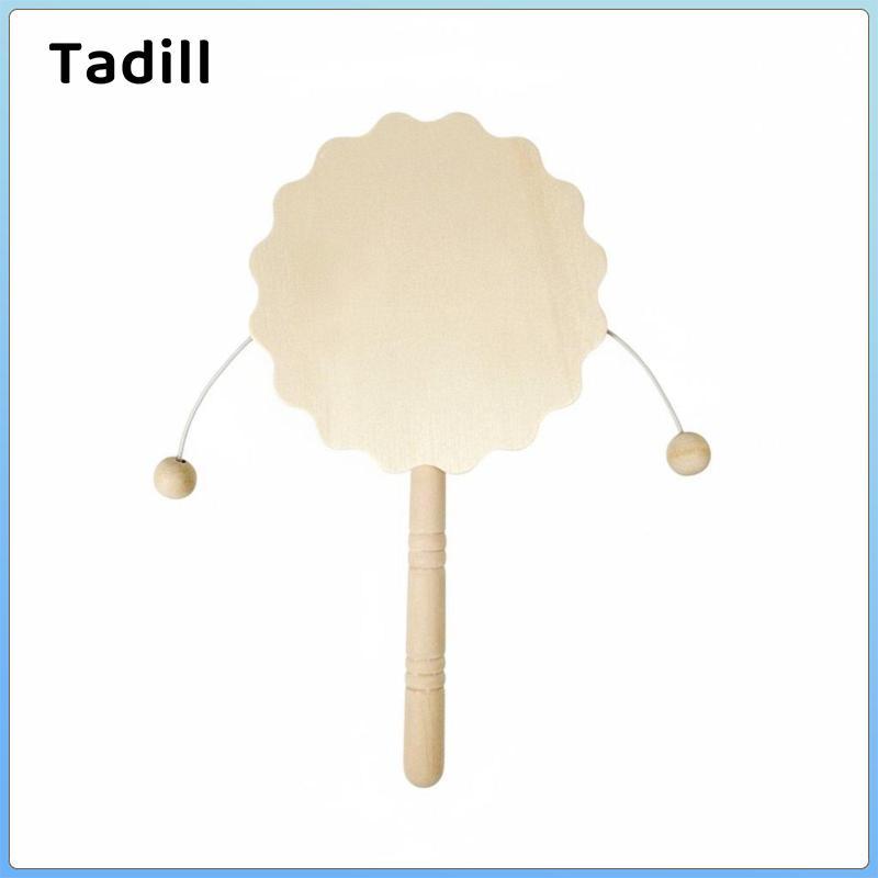 Tadill DIY Lục Lạc Trống Sơn Của riêng bạn Trống Gỗ Lục Lạc Đồ Chơi Giáo Dục DIY Wave