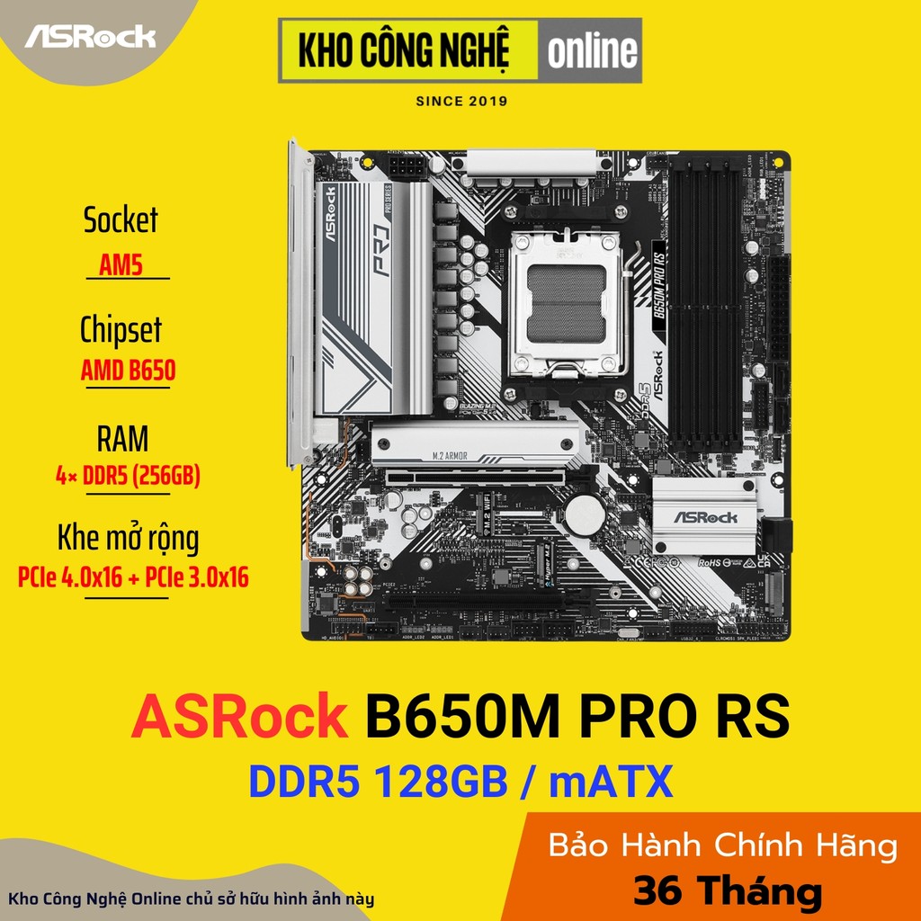 Mainboard ASROCK B650M PRO RS (Hàng chính hãng)