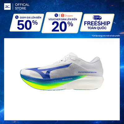 Giày Chạy Bộ Unisex Mizuno Hyperwarp Elite - Trắng Vàng Xanh - J1GC267101