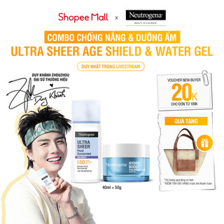 [KOL] Combo Kem chống nắng Neutrogena Ultra Sheer 40ml + Kem dưỡng ẩm Water Gel 50g