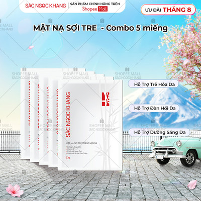 Combo 5 Mặt Nạ Sợi Tre Trắng Mịn Da Sắc Ngọc Khang [5 miếng]